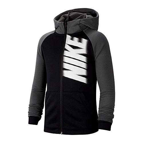 Nike chłopięca bluza B Nk Dry Fleece Fz Gfx czarny Black/Iron Grey/(White) S