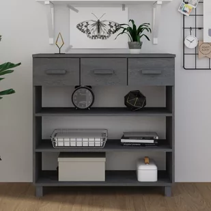 Lumarko Stolik konsolowy, ciemnoszary, 90x35x90 cm, lite drewno sosnowe - Konsole i sekretarzyki - miniaturka - grafika 1