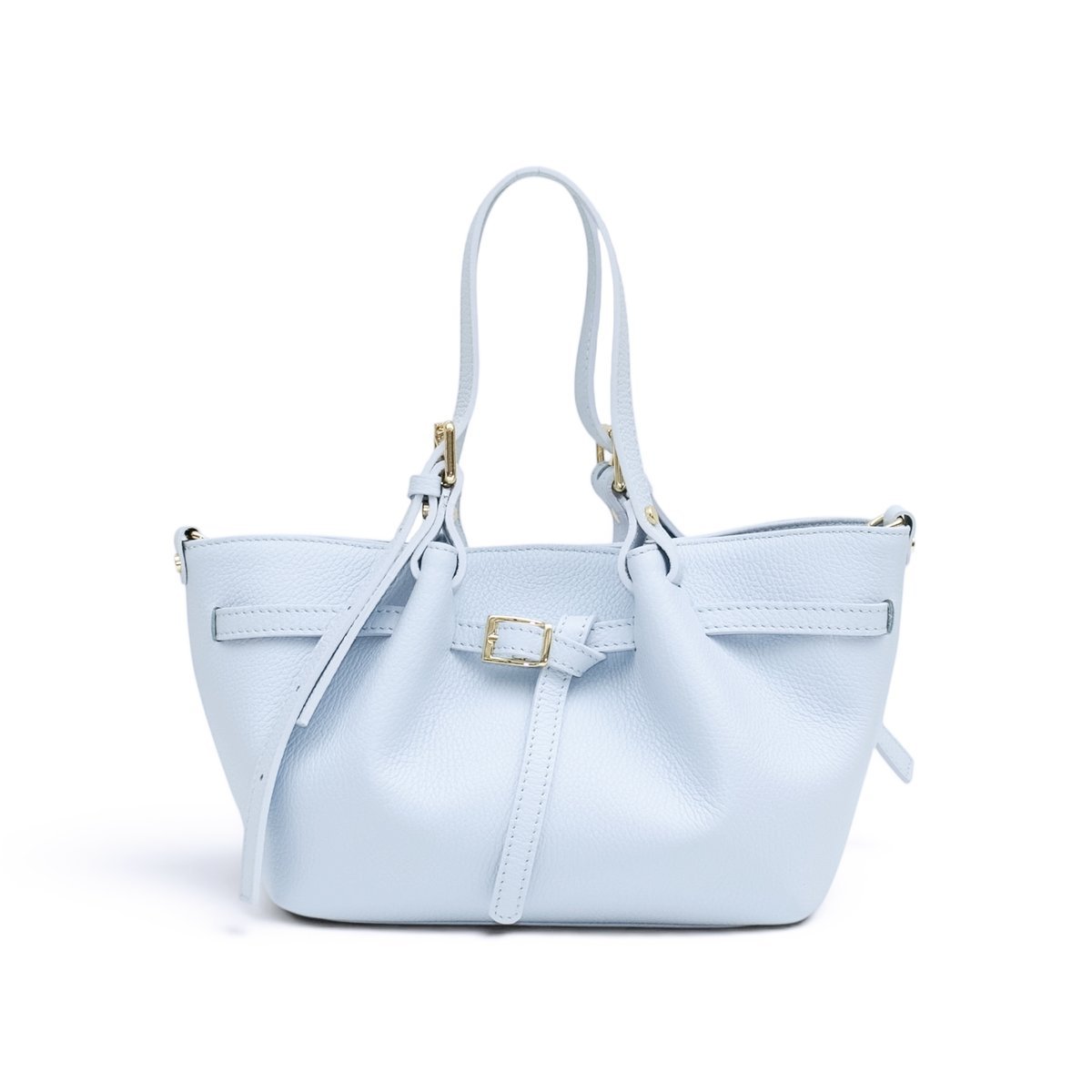 Torebka Skórzana Renata-M Mini Błękitny Klasyczna Elegancja