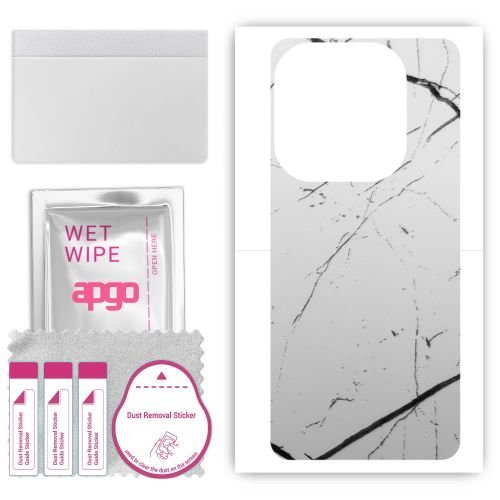 folia naklejka skórka strukturalna na TYŁ do Infinix Smart 8 Pro - Marmur Biały - apgo SKINS