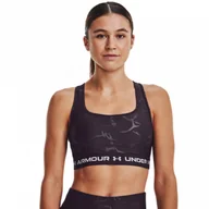 Biustonosze - Biustonosz treningowy Under Armour Mid Crossback Emboss Sports Bra - fioletowy - miniaturka - grafika 1