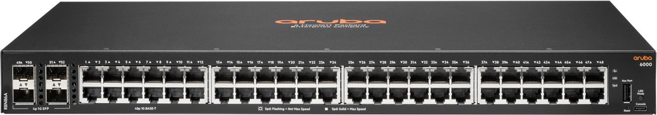 Switch Aruba Aruba 6000 48G 4SFP Zarządzany L3 Gigabit Ethernet 10/100/1000 1U R8N86A
