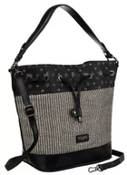 Torebki damskie - Torebka damska David Jones modny koszyk na magnes shopper eko z kieszeniami A4, czarny - miniaturka - grafika 1