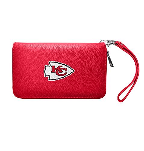 Littlearth Damski NFL Kansas City Chiefs organizer na zamek błyskawiczny żwirowy portfel, jasnoczerwony, 20 cm x 10 cm x 2,5 cm