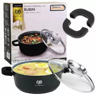 Garnki - Greblon Karl Hausmann Karl Hausmann Garnek 4,4L granitowy z powłoką uchwyty 4409 - miniaturka - grafika 1
