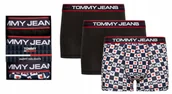 Majtki męskie - TOMMY HILFIGER BOKSERKI MĘSKIE 3 PARY TRUNK PRINT CZARNE/GRANATOWE r.L - miniaturka - grafika 1