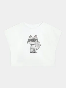 Karl Lagerfeld Kids Bluzka Z30113 S Biały Regular Fit - Bluzki damskie - miniaturka - grafika 1
