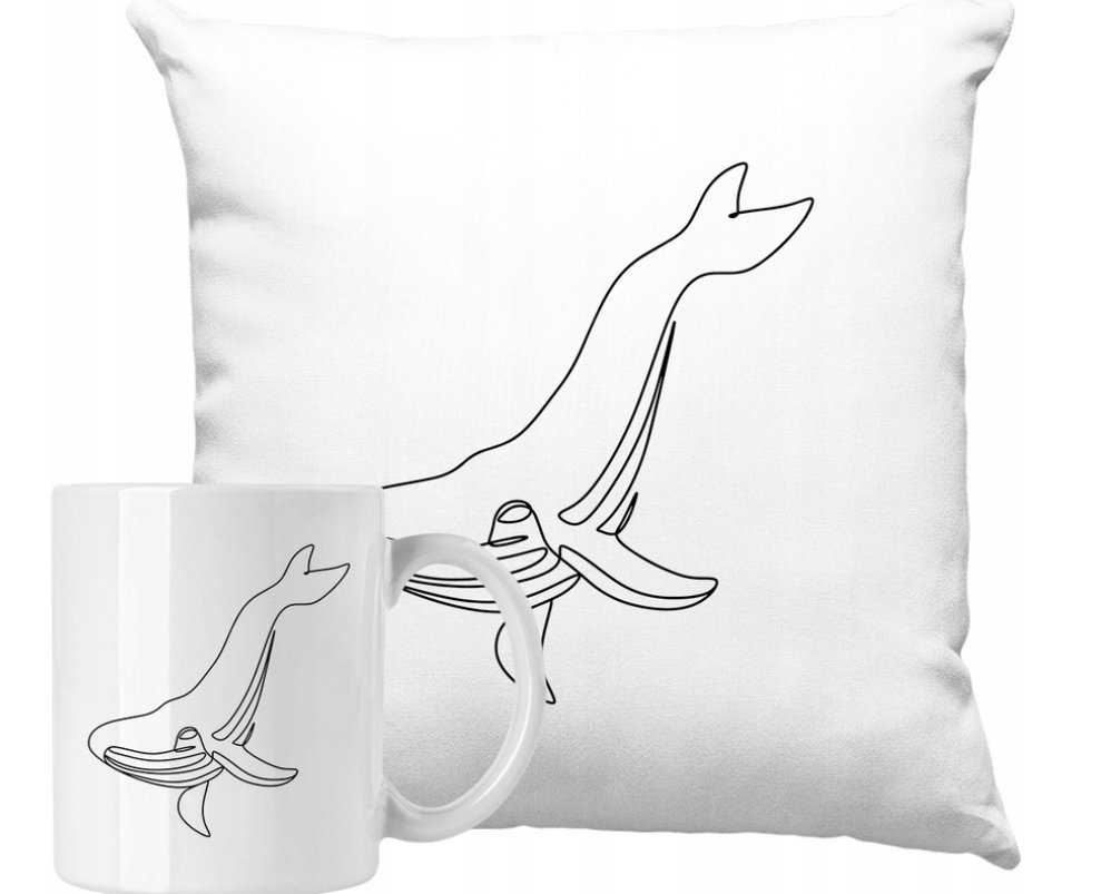 ZESTAW PODUSZKA + KUBEK Linii Sztuka Minimalizm Pomysł Na Prezent +IMIĘ #3