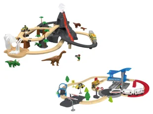 Playtive Drewniana kolejka Pociąg miejski lub Park dinozaurów - Zabawki kreatywne - miniaturka - grafika 1