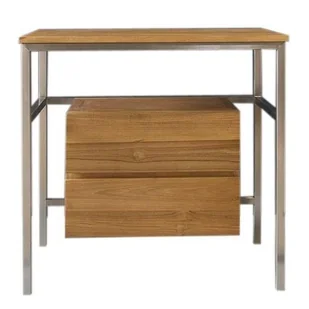 Szafka łazienkowa Salonia z drewna tekowego i stali nierdzewnej 80 cm - Szafki łazienkowe - miniaturka - grafika 1