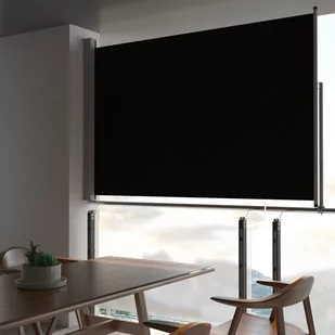 vidaXL Tarasowa, zwijana markiza boczna, 160 x 300 cm, czarna - Markizy - miniaturka - grafika 1