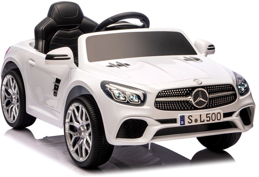 R-Sport Mercedes SL500 biały Piankowe Koła Eva, miękki fotelik Licencja Akumulator litowo-jonowy EDUKAMP