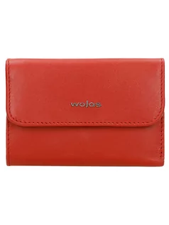 Portfele - Wojas Skórzany portfel w kolorze czerwonym - 12,5 x 9 x 3 cm - grafika 1