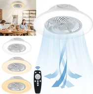 Wentylatory sufitowe - Wentylator sufitowy XMTECH z oświetleniem i pilotem Ściemnialna lampa sufitowa z wentylatorem Lampa sufitowa LED z wentylatorem do salonu - miniaturka - grafika 1