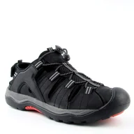 Sandały męskie - Grisport GR-25-01-9031M męskie sandały skórzane sportowe czarne - miniaturka - grafika 1