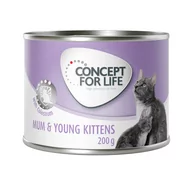 Mokra karma dla kotów - 6x200g Concept for Life Mum & Young Kittens w musie, karma mokra dla karmiących i ciężarnych kotek i dorastających kociąt - miniaturka - grafika 1