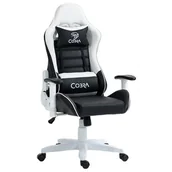 Fotele gamingowe - Fotel COBRA Rebel CR202 Biało-czarny - miniaturka - grafika 1