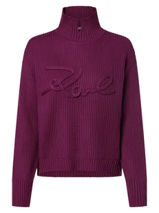 KARL LAGERFELD Sweter damski Kobiety Wełna lila jednolity, S - Swetry damskie - miniaturka - grafika 1
