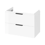 Szafki łazienkowe - Szafka łazienkowa pod umywalkę Senti Maletto 80 cm biały połysk - miniaturka - grafika 1