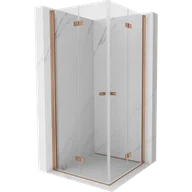 Kabiny prysznicowe - Mexen Mist-F Duo kabina prysznicowa składana 100 x 100 cm, transparent, miedź szczotkowana - 8A6-100L-100P-65-00 - miniaturka - grafika 1