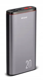 Powerbank 20000mAh 2x USB 1x Micro USB TYP-c LED NA PODRÓŻE - Powerbanki - miniaturka - grafika 1