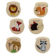 Instrumenty muzyczne dla dzieci - ASKATO Kastaniety drewniane zwierzątko - miniaturka - grafika 1