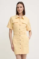 Sukienki - Pepe Jeans sukienka jeansowa JILL kolor żółty mini prosta PL953577 - miniaturka - grafika 1
