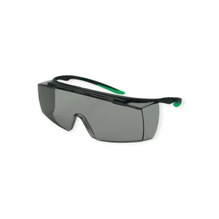 UVEX OKULARY SPAWALNICZE SUPER F OTG, SZYBKA SZARA INFRADUR PLUS ST.OCHR. 1,7, RAMKA: CZARNO-ZIELONA - Okulary ochronne - miniaturka - grafika 1