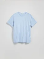 Koszulki męskie - Reserved - Bawełniany t-shirt regular - jasnoniebieski - miniaturka - grafika 1
