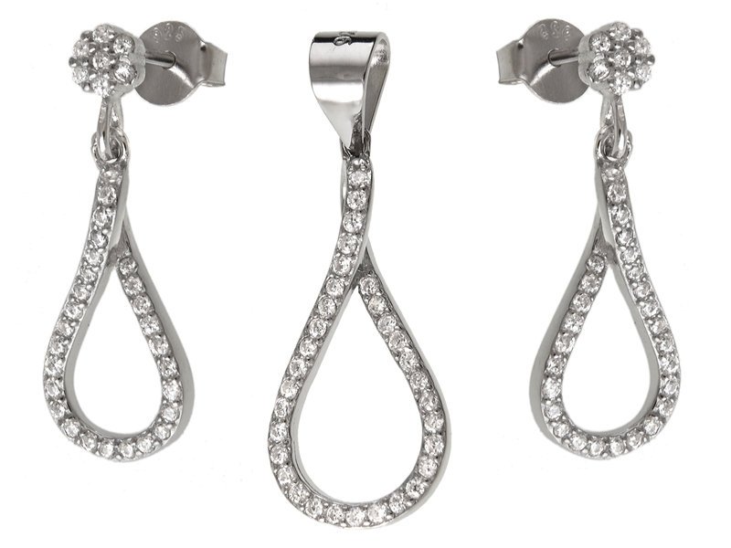 KOMPLET KOLCZYKI I WISIOREK KROPLA z0694- 3g.