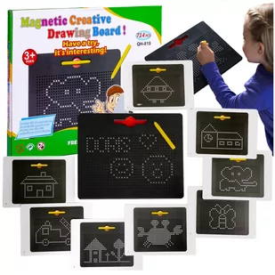 Duża TABLICA MAGNETYCZNA KREATYWNA układanka kulki magnetyczne 714 - MagPad - Układanki dla dzieci - miniaturka - grafika 1