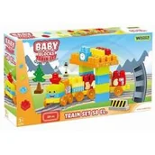 Klocki - Wader Baby Blocks Kolejka 58 elementów - miniaturka - grafika 1