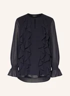 Bluzki damskie - S.Oliver Black Label Bluzka Z Wolantami blau - miniaturka - grafika 1