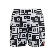 Stroje kąpielowe - adidas HD2166 MH AOP SHO Y kostium kąpielowy Boy's czarny/biały 7-8A - miniaturka - grafika 1