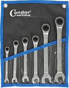 Condor Werkzeug Klucze płasko oczk, 8-19 mm z grzechotką 6 szt. C.4006 - Klucze i nasadki - miniaturka - grafika 1