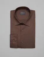 Koszule męskie - koszula simeria 00379 długi rękaw brąz classic fit - miniaturka - grafika 1