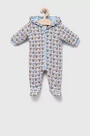 Kombinezony dla dzieci - Guess kombinezon bawełniany niemowlęcy kolor niebieski - miniaturka - grafika 1