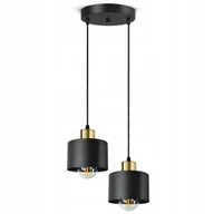 Lampy sufitowe - Lampa Sufitowa Żyrandol Plafon Classic Spot EZ2 Led E27 Black Gold - miniaturka - grafika 1
