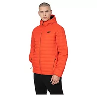 Kurtki męskie - 4F Kurtka męska w dół, Orange, XXL - miniaturka - grafika 1