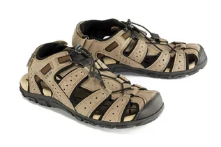 Sandały męskie - GEOX U6224B SANDAL STRADA B C6088 taupe/black, sandały męskie - Geox - grafika 1