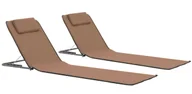 Leżaki ogrodowe - Elior Składane brązowe leżaki plażowe L2-H84 - miniaturka - grafika 1
