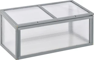 Szklarnia Outsunny Cold Frame z drewnianą pokrywą, szara - Szklarnie ogrodowe - miniaturka - grafika 1