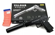Zabawki militarne - Pistolet colt metalowy tłumik 800 kulek - miniaturka - grafika 1