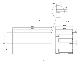 Cersanit LARGA 100 szafka podumywalkowa biała S932-076 S932-076 - Szafki łazienkowe - miniaturka - grafika 1