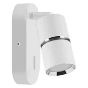 Lampy ścienne - Kinkiet nad łóżko DIOR WLL 4269 Ideus z włącznikiem metal chrom biały - miniaturka - grafika 1