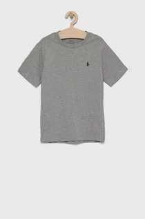 Koszulki dla dziewczynek - Ralph Lauren Polo T-shirt bawełniany dziecięcy kolor szary melanżowy - grafika 1