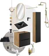 Meble łazienkowe - Zestaw meblowy 90cm z blatem i umywalką nablatową Trust - miniaturka - grafika 1