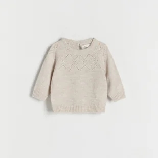 Reserved - Sweter ze zdobieniem przy dekolcie - beżowy - Bluzki dla niemowląt - miniaturka - grafika 1