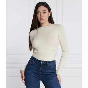GUESS Sweter | Slim Fit | z dodatkiem wełny - Swetry damskie - miniaturka - grafika 1