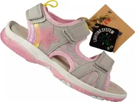 Buty dla dziewczynek - American Club Dziecięce sandały American Club BRL-147/24 szare 29 - miniaturka - grafika 1